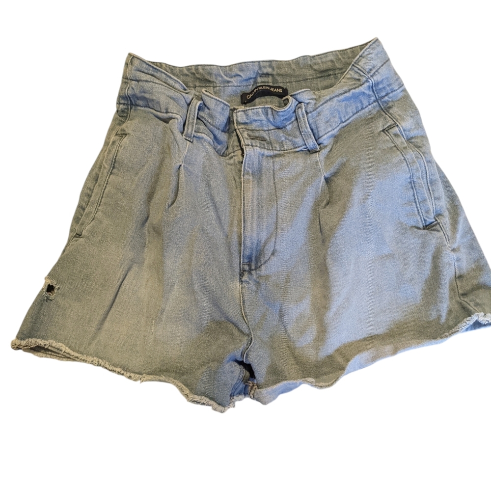 High Waisted Denim Jean Shorts Light Wash Size 28